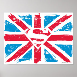 Worn S-Shield over vlag Poster