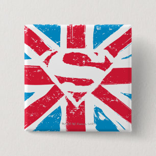 Worn S-Shield over vlag Vierkante Button 5,1 Cm