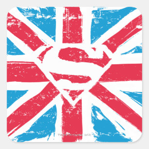 Worn S-Shield over vlag Vierkante Sticker