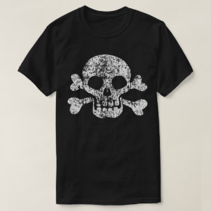 Worn Skull en Crossbones T-shirt