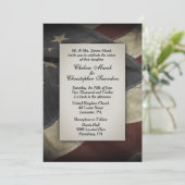  Worn USA Flag Wedding Invitation Kaart (Staand voorkant)
