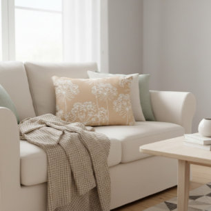 Worpsjeroer Bloem Silhouet Zachte Beige Worp Kusse Accent Kussen