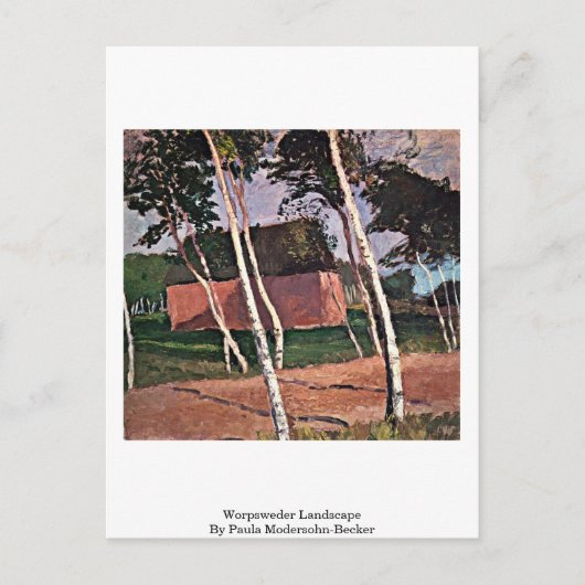 Worpsweder Landschap door Paula Modersohn-Becker Briefkaart (Voorkant)