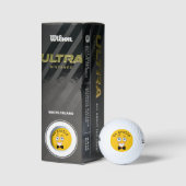 Worried Yellow Emoji Golfballen (Verpakking)