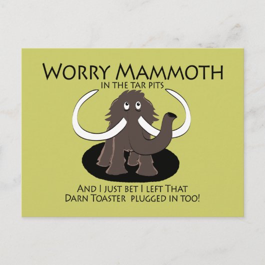 Worry Mammoth Briefkaart (Voorkant)