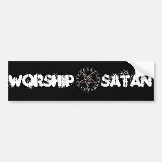 Worship Satan Bumpersticker (Voorkant)