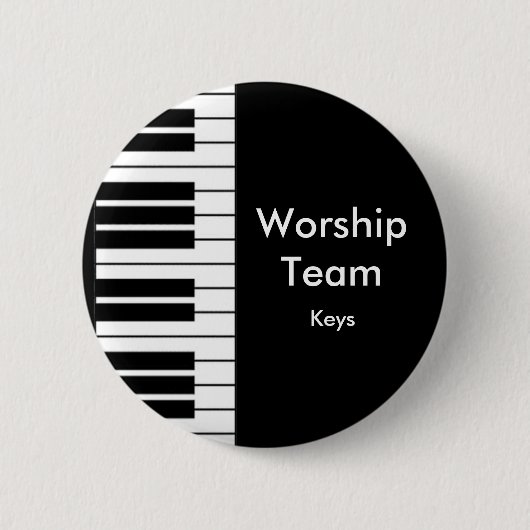 Worship Team, Keys-badge Ronde Button 5,7 Cm (Voorkant)