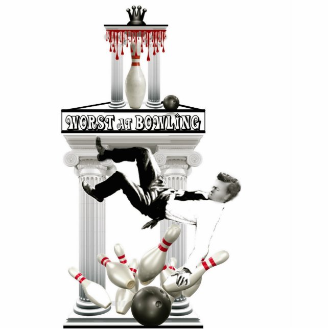 Worst Bowling Trophy Staand Fotobeeldje (Voorkant)
