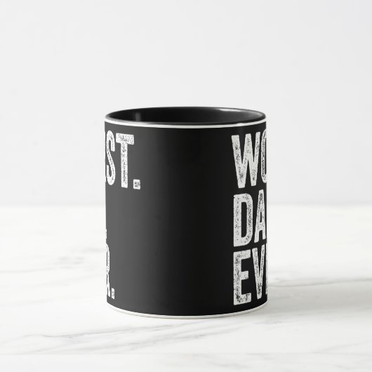 Worst Dad Ever Funny Father's Day Distressed Mok (Midden)