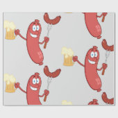 worst en bier cadeaupapier (Vlak)