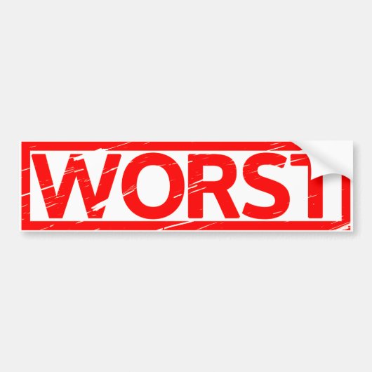 Worst Stamp Bumpersticker (Voorkant)