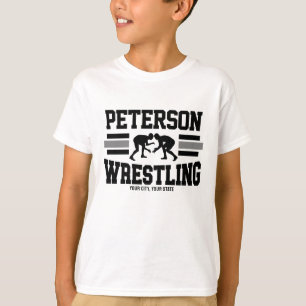 Worstelaar ADD NAME School Atleet Worstelen Team T-shirt