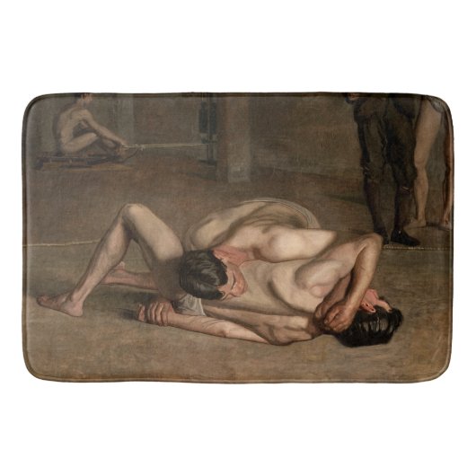 Worstelaars (door Thomas Eakins) Badmat (Voorkant)