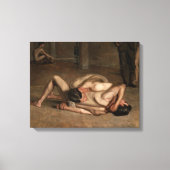 Worstelaars (door Thomas Eakins) Canvas Afdruk (Voorkant)