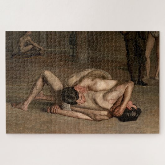 Worstelaars (door Thomas Eakins) Legpuzzel (Horizontaal)