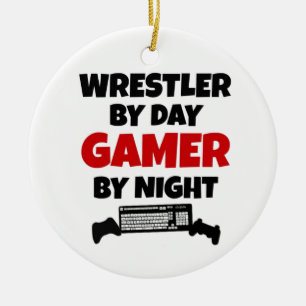 worstelaarster keramisch ornament