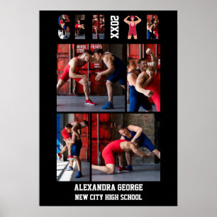 Worstelen Afstudeeravond Senior Night Worstelaar Poster