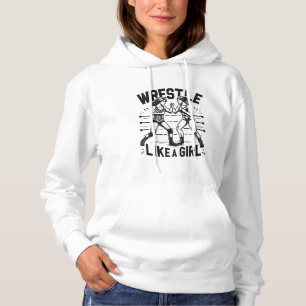 Worstelen als een meisje, vechtersvrouw, feministi hoodie