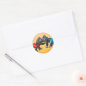 Worstelen Gorilla's Ronde Sticker (Envelop)