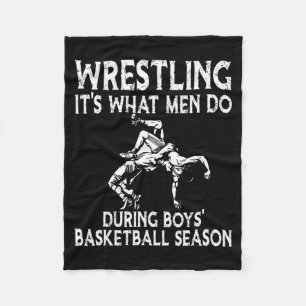 Worstelen is wat mannen doen tijdens jongensbasket fleece deken