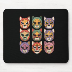 Worstelen Libre Kat Masker Grappige Luchador Maske Muismat