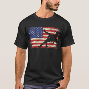 Worstelen Verenigde Staten Vlag Amerikaans Wrestli T-shirt