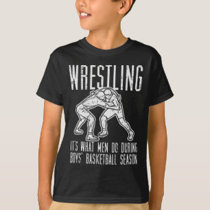 Worstelen Wat Mannen Doen Tijdens Jongens Schets M T-shirt