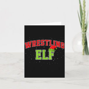 Worstelende Elf Kerst Familie Matching Groep Kerst Kaart