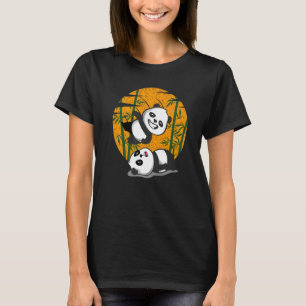 Worstelende panda's Chinese bamboonetende dieren T-shirt