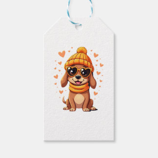 Worstelhond Hart Doxie Meisje Valentijnsdag Vrouwe Cadeaulabel