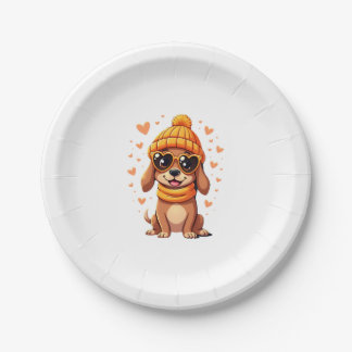 Worstelhond Hart Doxie Meisje Valentijnsdag Vrouwe Papieren Bordje