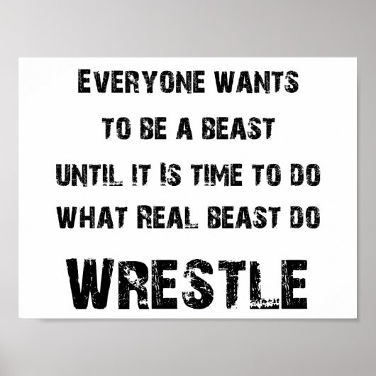 worsteling - echt beest poster (Voorkant)