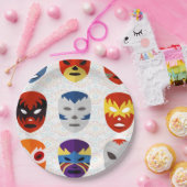 Worstelmaskers Papieren Bordje (Feest)
