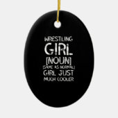 worstelmeisje wit keramisch ornament (Voorkant)