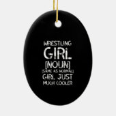 worstelmeisje wit keramisch ornament (Achterkant)