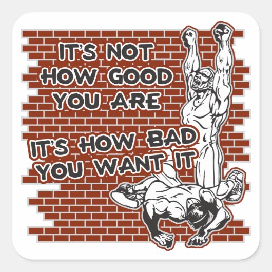 worsteloverwinning vierkante sticker (Voorkant)