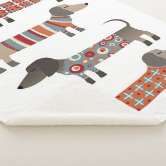 Worsthonden | Funny Gift for Dachshund Lover Sherpa Deken