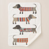 Worsthonden | Funny Gift for Dachshund Lover Sherpa Deken (Voorkant)