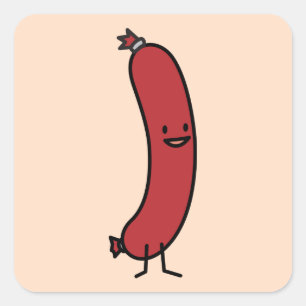 Worstvarkensvlees kielbasa vlees wiener hotdog vierkante sticker