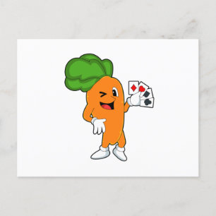 Wortel bij Poker met Pokerkaarten Briefkaart