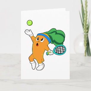 Wortel bij tennis met tennisracket kaart