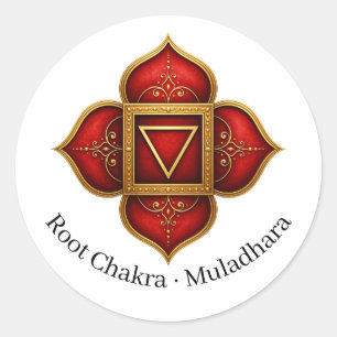 Wortel Chakra Muladhara Heilig Symbool Ronde Sticker