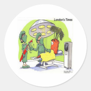 Wortel Chirurgie Grappige Medische Cartoon Ronde Sticker