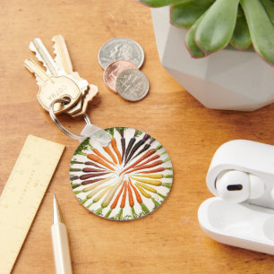 Wortel Groenten Kleurrijk Regenboog Patroon Tuin Sleutelhanger