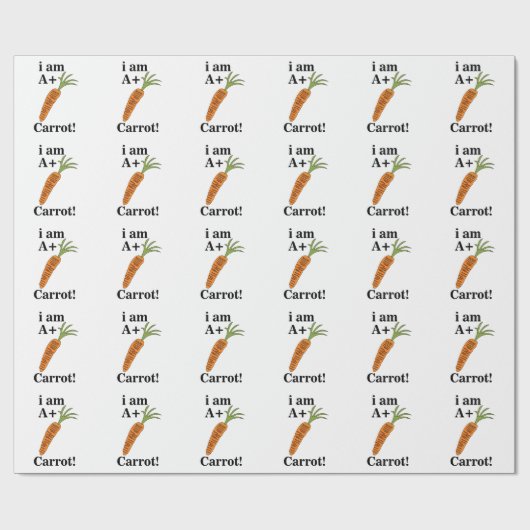 Wortel Ik ben A + Grappige Wortel Cadeaupapier (Vlak)