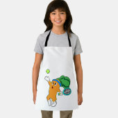 Wortel in Tennis met Tennis racket Schort (Insitu)