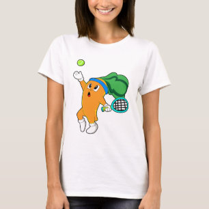 Wortel in Tennis met Tennis racket T-shirt