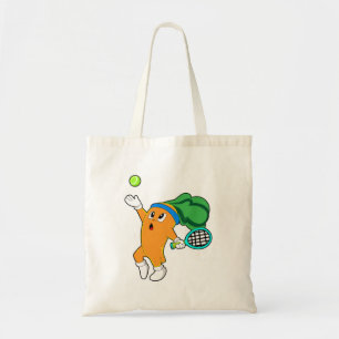Wortel in Tennis met Tennis racket Tote Bag