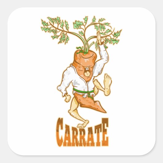 Wortel Karate CARRATE Vierkante Sticker (Voorkant)
