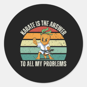 wortel karate is het antwoord op al mijn prob ronde sticker